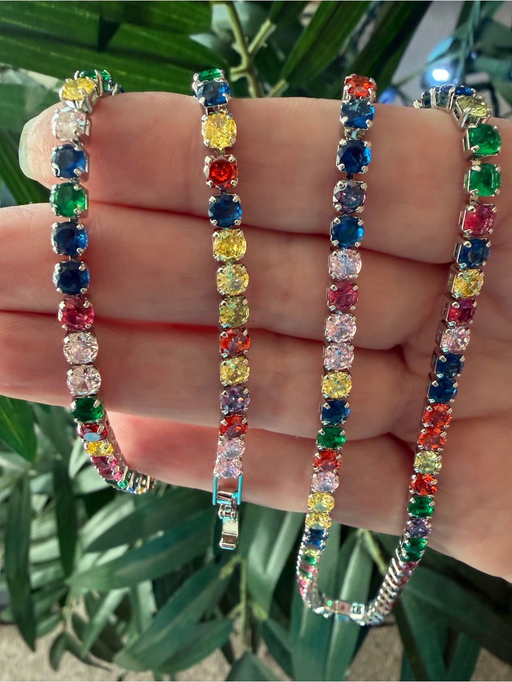 Multicolor Tennis Bracelet and Necklace- Vibrant Cubic Zirconias